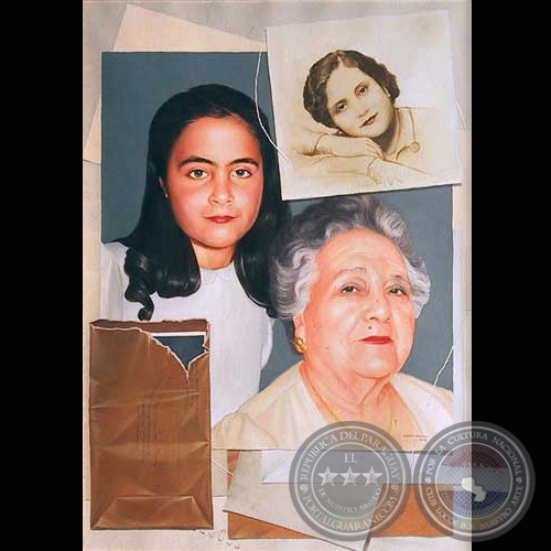 PAQUITA Y LAURITA - Óleo de HERNÁN MIRANDA